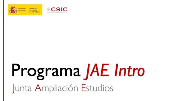 Becas JaeIntro en centros del CSIC 2021
