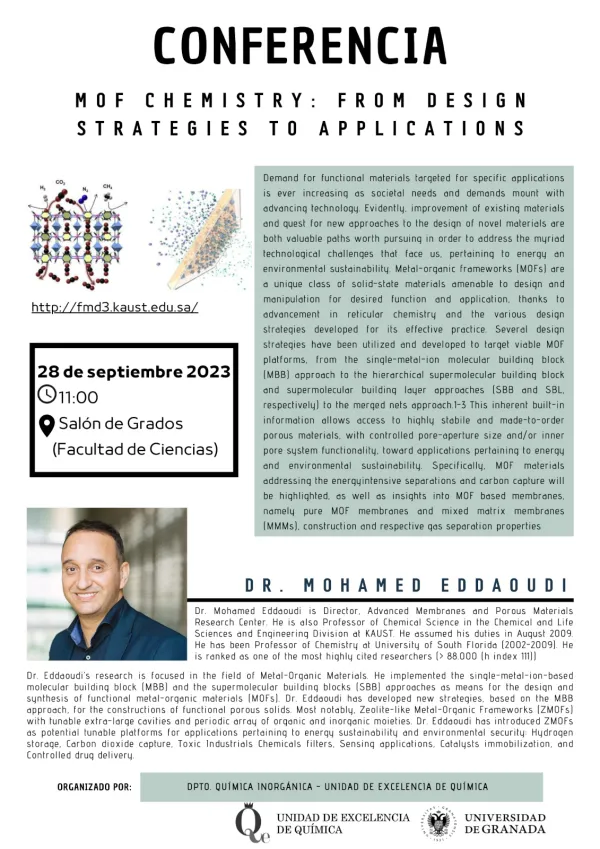 Conferencia: "Mof Chemistry: From design strategies to applications"