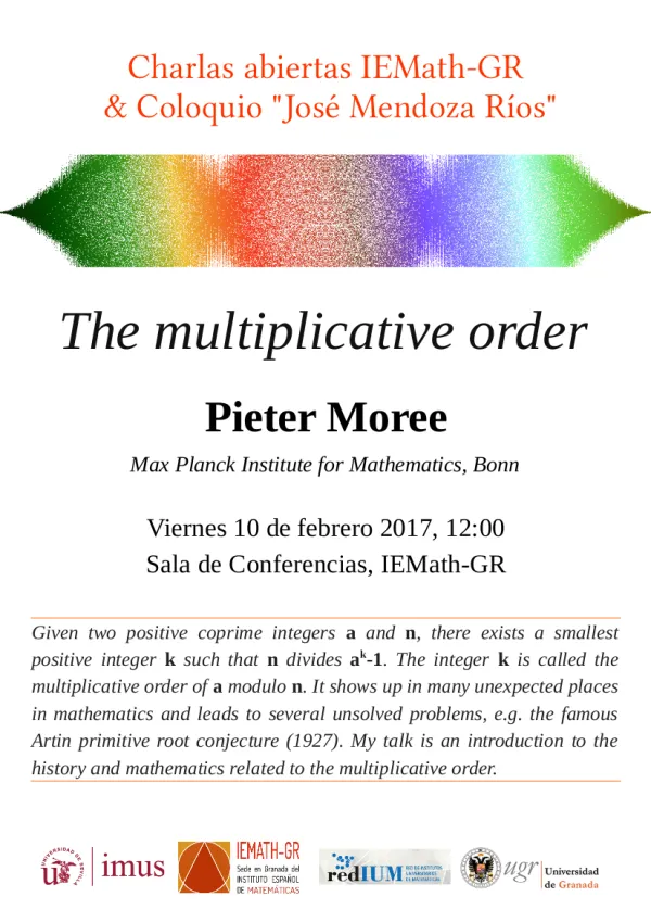 Charla abierta "The multiplicative order"