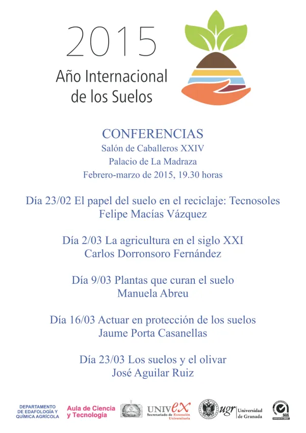 Ciclo de Conferencias: "2015. Año Internacional de los Suelos". Actuar en protección de los suelos