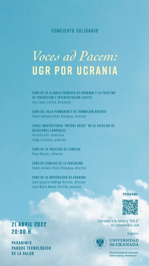 Concierto solidario «Voces ad Pacem: UGR por Ucrania»