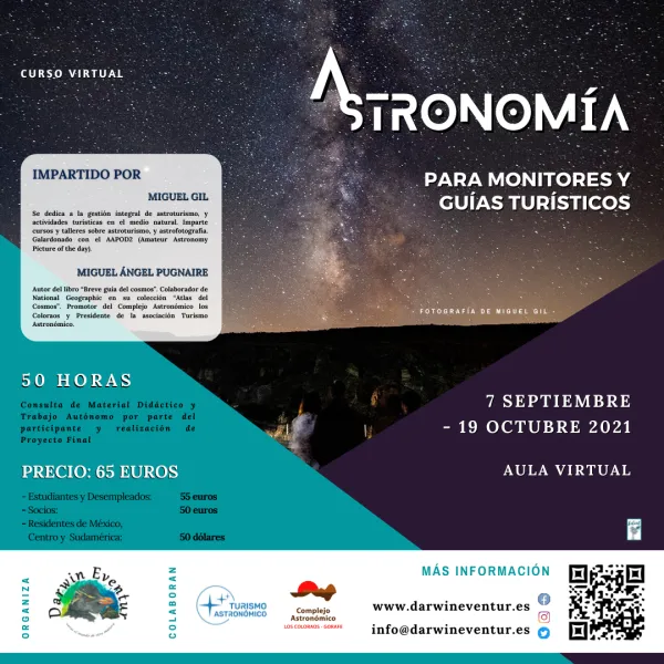 Curso virtual "Astronomía para monitores y guías turísticos" 2021