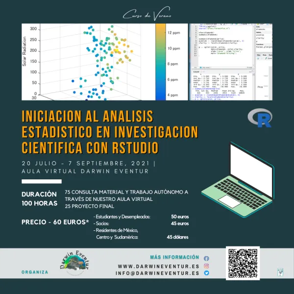 Curso de verano Virtual "Iniciación al Análisis Estadístico en Investigación Científica con RStudio"