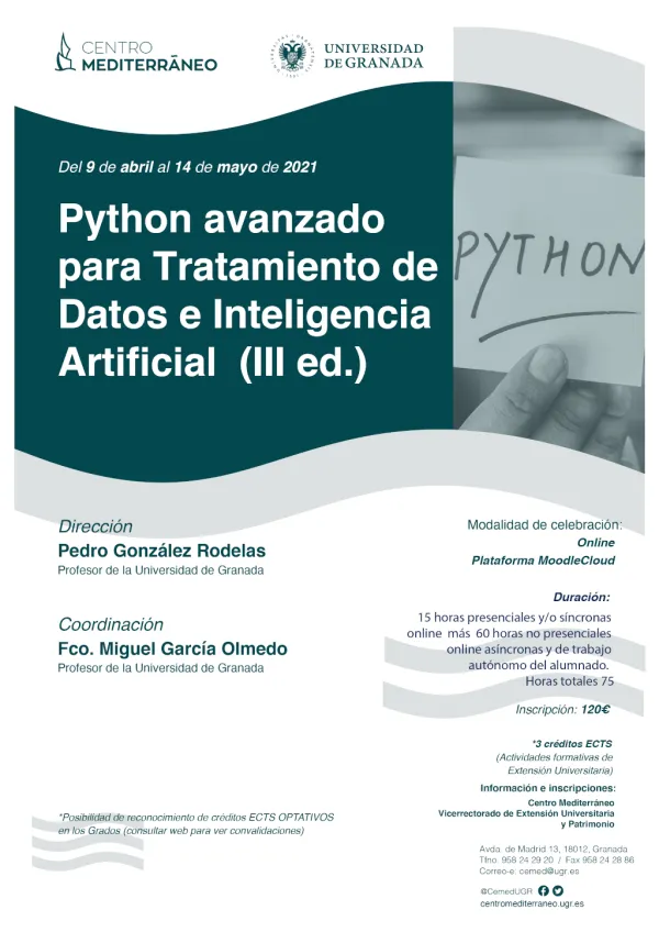 Curso Online: Python avanzado para Tratamiento de Datos e Inteligencia Artificial (III ed.)