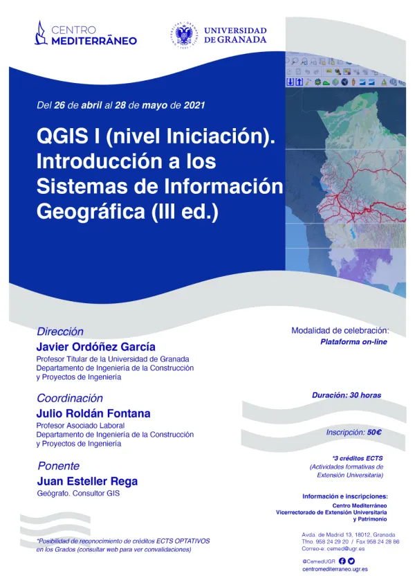 QGIS I (nivel Iniciación). Introducción a los Sistemas de Información Geográfica. (III ed.)