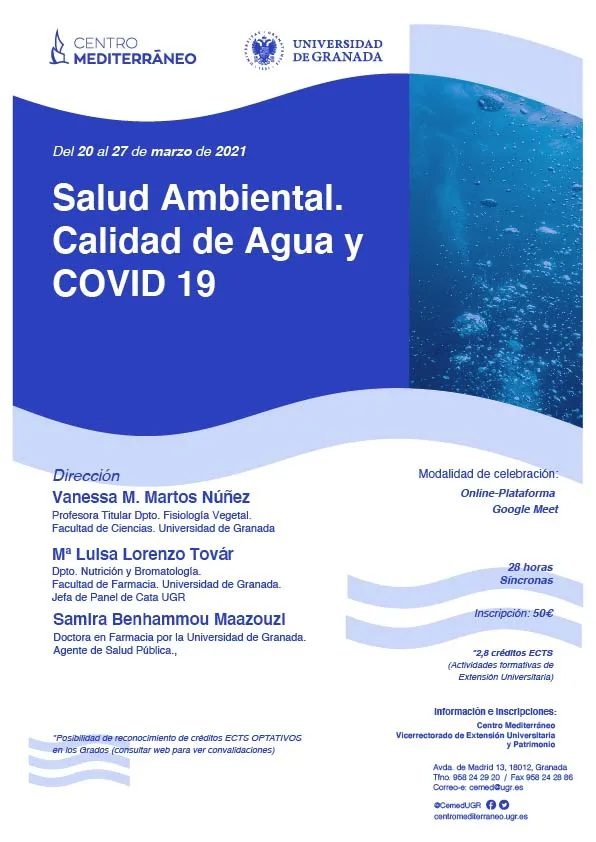 Curso Online: Salud Ambiental. Calidad de Agua y COVID 19