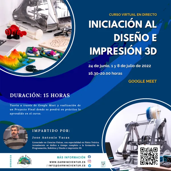 Curso Virtual en Directo "Iniciación al diseño e impresión 3D"