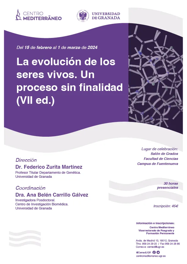 Curso: La evolución de los seres vivos. Un proceso sin finalidad (VII ed.)