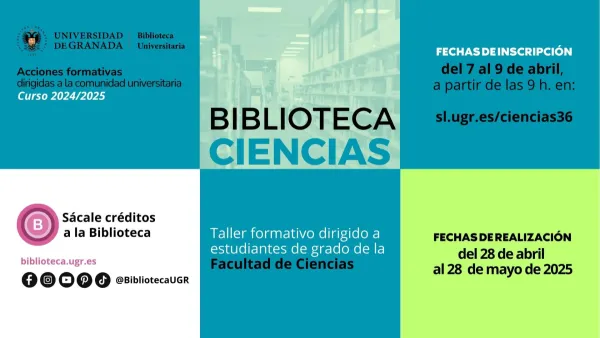 Biblioteca de Ciencias: Taller formativo sobre recursos de información. 36ª ed.