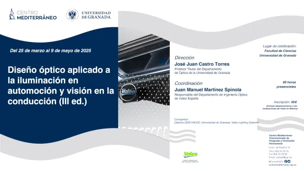 Curso: Diseño óptico aplicado a la iluminación en automoción y visión en la conducción (3ª Edición)