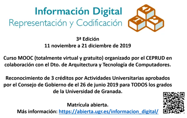 Curso MOOC: Información Digital. Representación y Codificación 3ª Edición