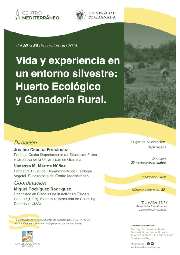Vida y experiencia en un entorno silvestre: Huerto ecológico y ganadería rural