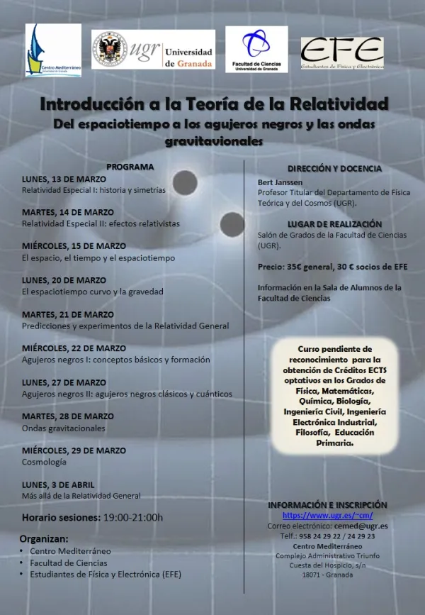 Curso Introducción a la Teoría de la Relatividad: Del espaciotiempo a los agujeros negros y las ondas gravitacionales