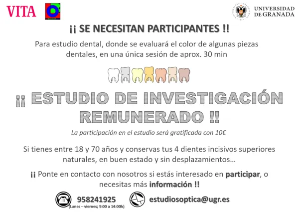 Estudio remunerado del color de las 4 piezas dentales incisivas superiores