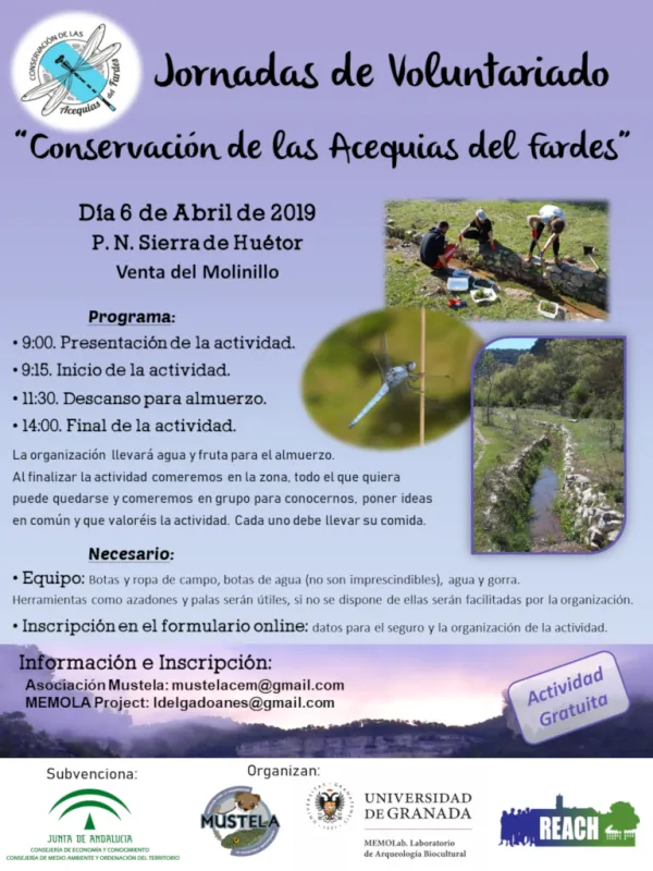 II Jornada de Voluntariado Conservación de las acequias del Fardes 2019