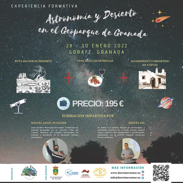 Experiencia formativa Astronomía y Desierto en el Geoparque de Granada