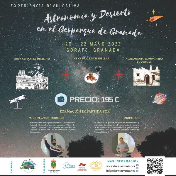 Experiencia divulgativa Astronomía y Desierto en el Geoparque de Granada