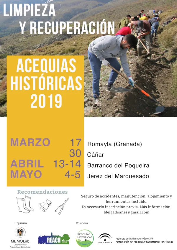 El Laboratorio MEMOLab-UGR comienza la campaña de limpieza de acequias históricas