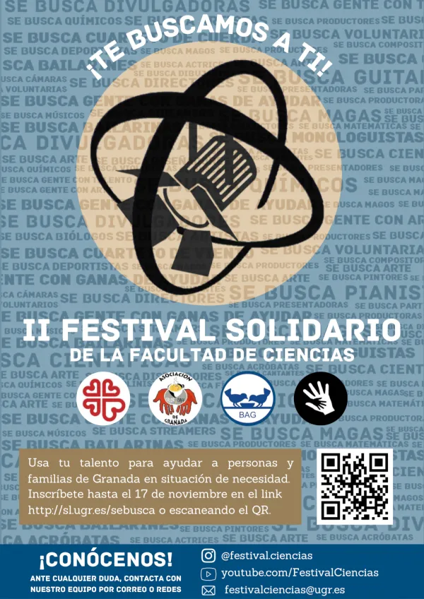 ¡Te buscamos a ti! 2º Festival Solidario en la Facultad de Ciencias de la Universidad de Granada