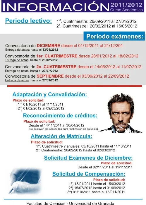 Plazos de interés académico curso 2011/2012