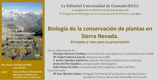 Presentación Libro Conservación de Plantas en Sierra Nevada y 9º Congreso de Biología de la Conservación de Plantas