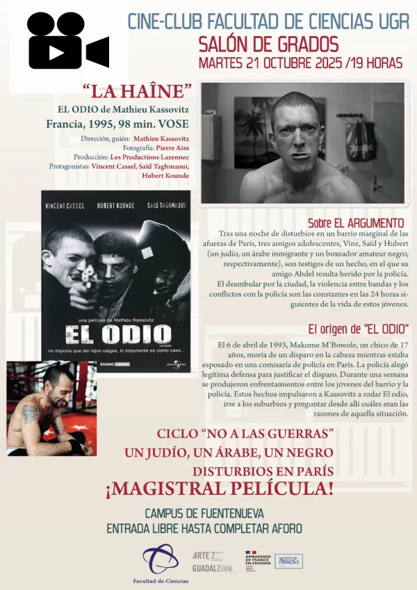 Proyección de El Odio (La Haine) dentro del Cine-Club Facultad de Ciencias UGR