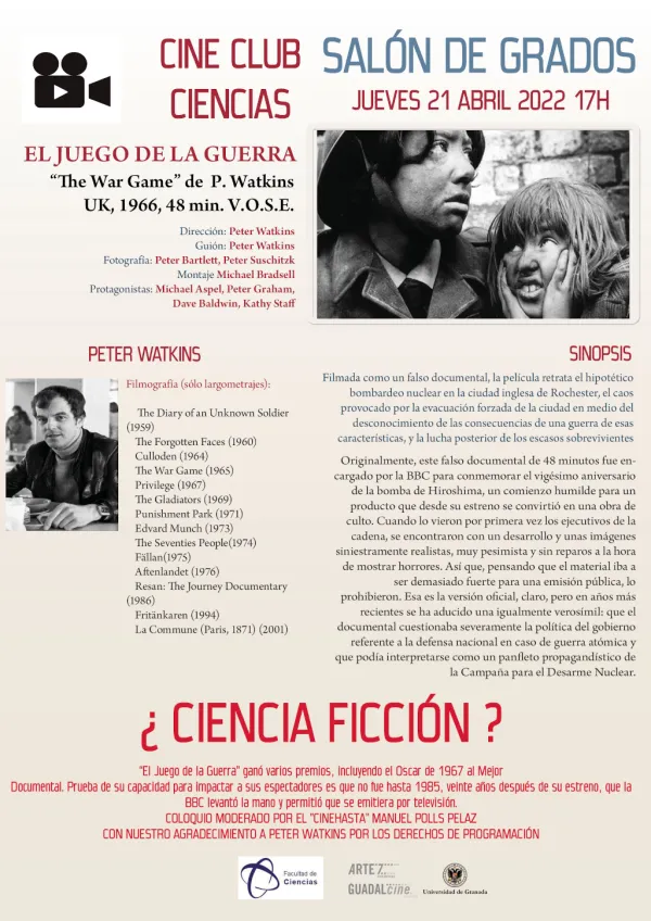 Proyección de "El Juego de la Guerra" en el Cine Club Ciencias.