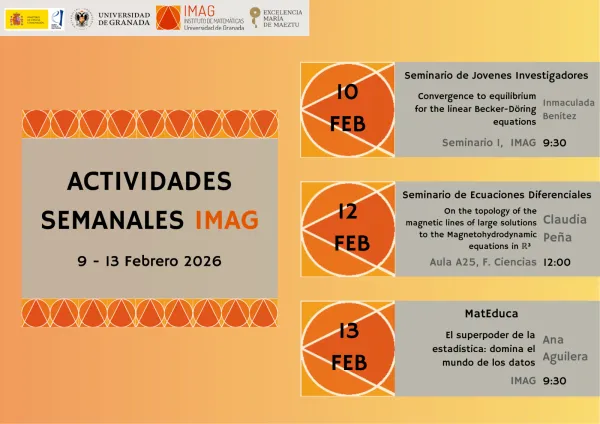 Actividades Semanales del IMAG del 9 - 13 Febrero 2026