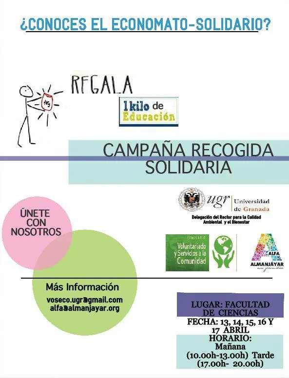 Campaña de "Recogida Solidaria" de alimentos del Voluntariado de la UGR 