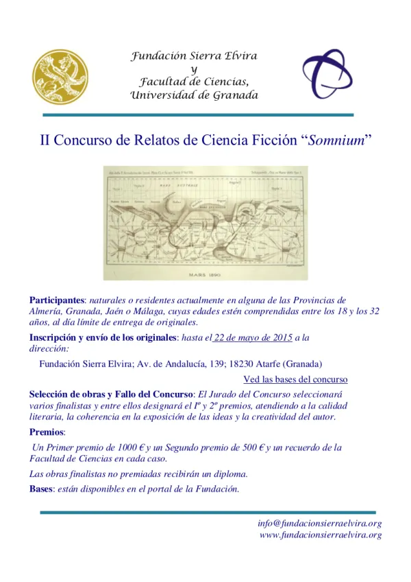 II Concurso de Relatos de Ciencia Ficción "Somnium"