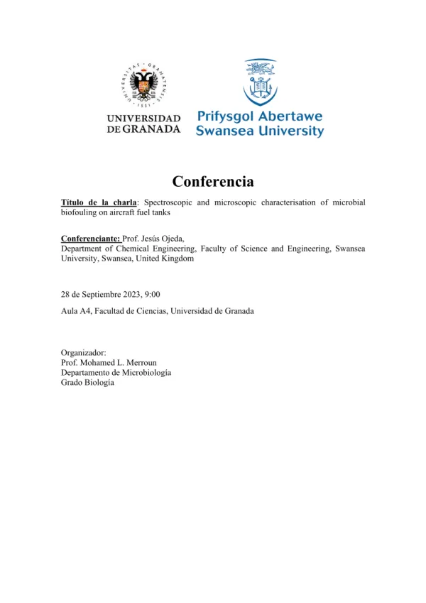 Spectroscopic and microscopic characterisation of microbial biofouling on aircraft fuel tanks