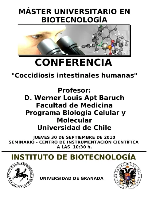 CONFERENCIA  "Coccidiosis intestinales humanas"
