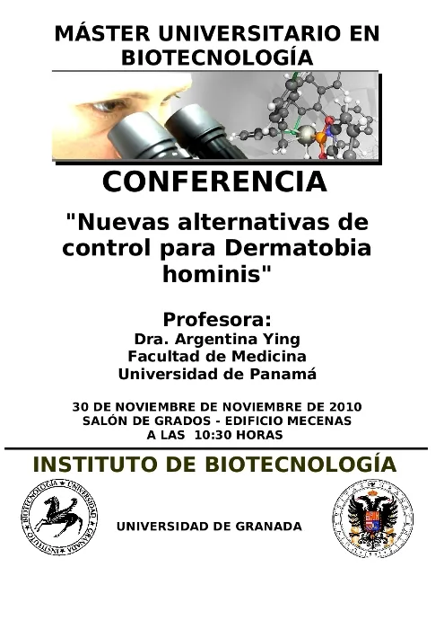 Conferencia  "Nuevas alternativas de control para Dermatobia hominis"