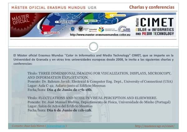 Charlas y conferencias del Master CIMET