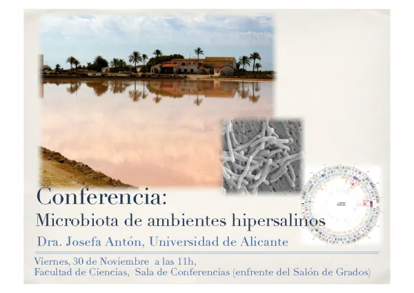 Conferencia:Microbiota de ambientes hipersalinos