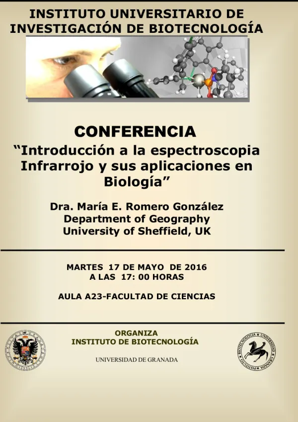 Introducción a la espectroscopia Infrarrojo y sus aplicaciones en Biología 2016