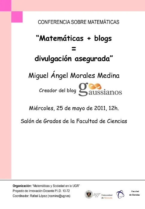 Conferencia “Matemáticas + blogs =  divulgación asegurada”