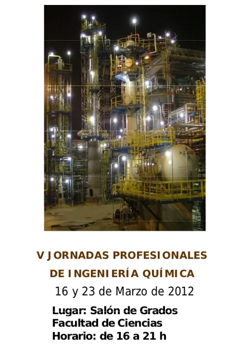 V Jornadas Profesionales De Ingeniería Química