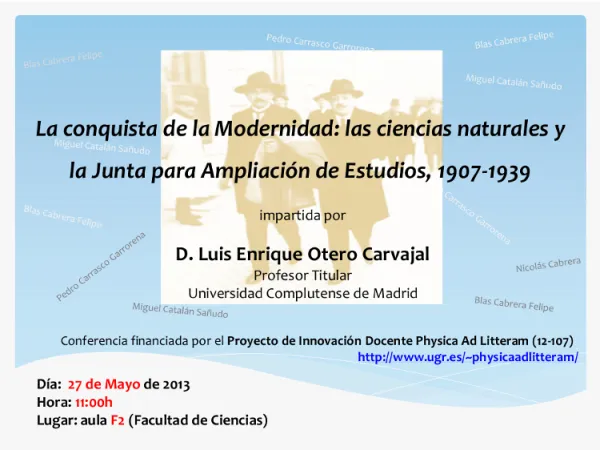 La conquista de la Modernidad: las ciencias naturales y la Junta para Ampliación de Estudios, 1907-1939