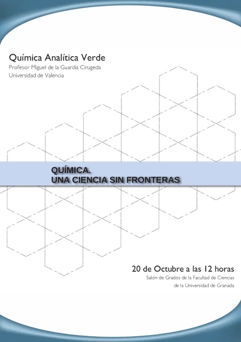 Conferencia: Química Analítica Verde