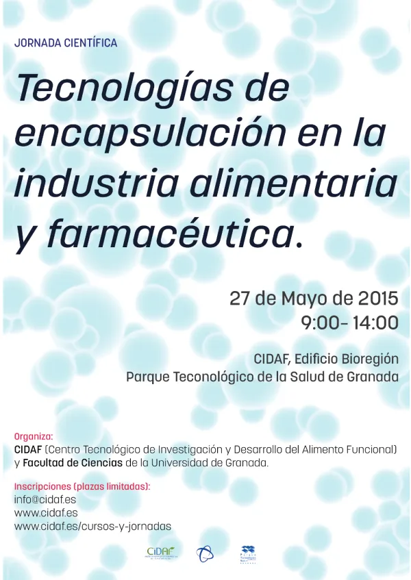 Jornada científica: Tecnologías de encapsulación en la industria alimentaria y farmacéutica