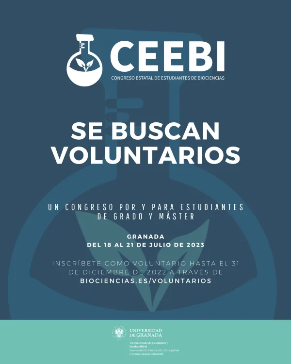 Se buscan voluntarios para el II Congreso Estatal de Estudiantes de Biociencias (CEEBI)