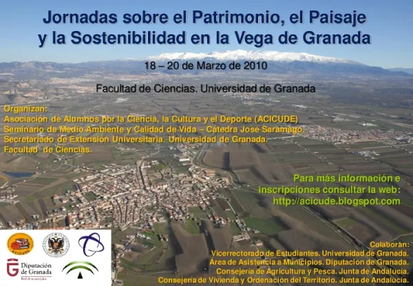 Jornadas sobre el Patrimonio, el Paisaje y la Sostenibilidad en la Vega de Granada