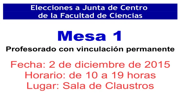 Elecciones Parciales a Junta de Centro de la Facultad de Ciencias