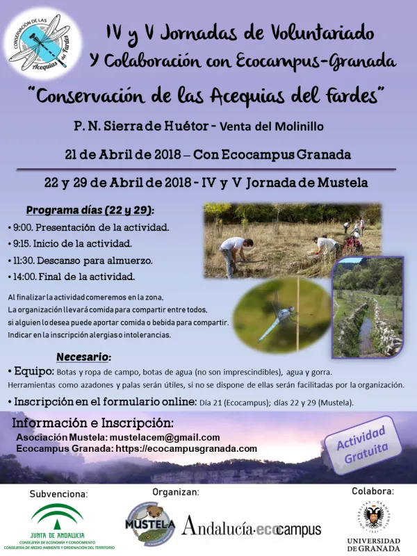 IV y V Jornada de Voluntariado "Conservación de las acequias del Fardes"