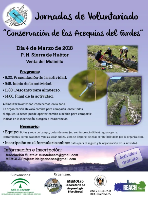 Jornada de Voluntariado Conservación de las acequias del Fardes