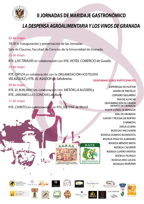Presentación de las II Jornadas de Maridaje gastronómico "la despensa agroalimentaria y vinos de Granada"