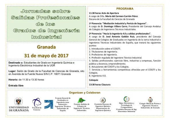 Jornadas sobre Salidas Profesionales de los Grados en Ingeniería Industrial