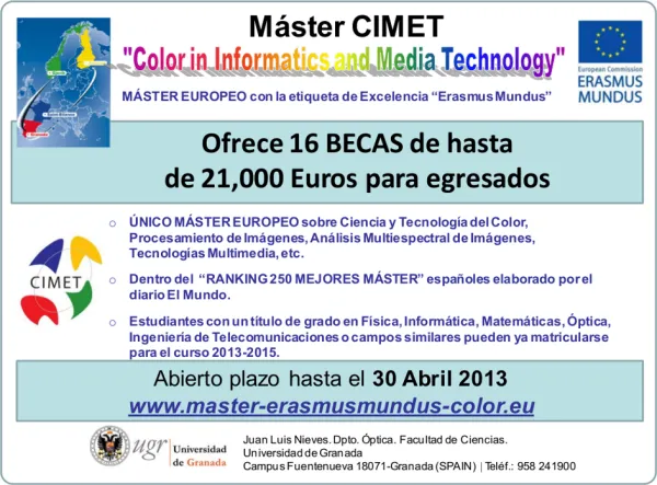 Máster CIMET  "Color in Informatics and Media Technology"