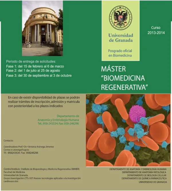 Máster Oficial de Biomedicina Regenerativa